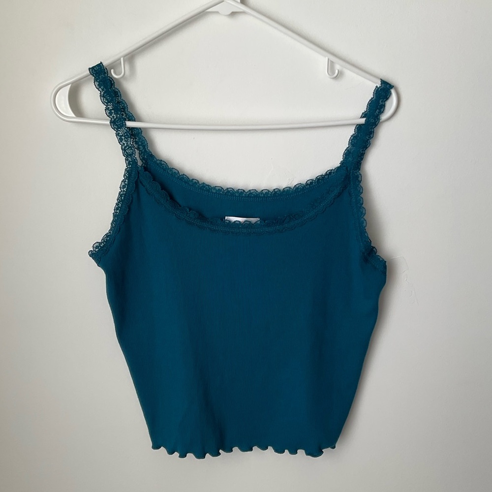 NWT Colsie Lace Trimmed Teal Camisole SIZE LARGE